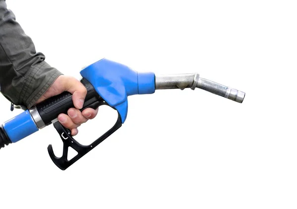 Man holding fuel pump — Stock Photo, Image