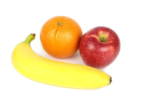 Laranja, maçã e banana — Fotografia de Stock