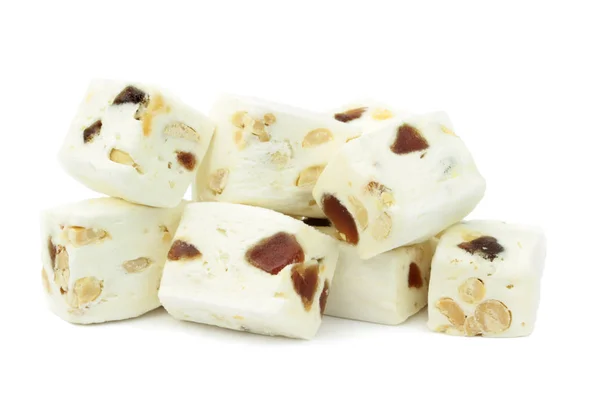 Soft nougat with peanuts and fruits — Stock Photo, Image