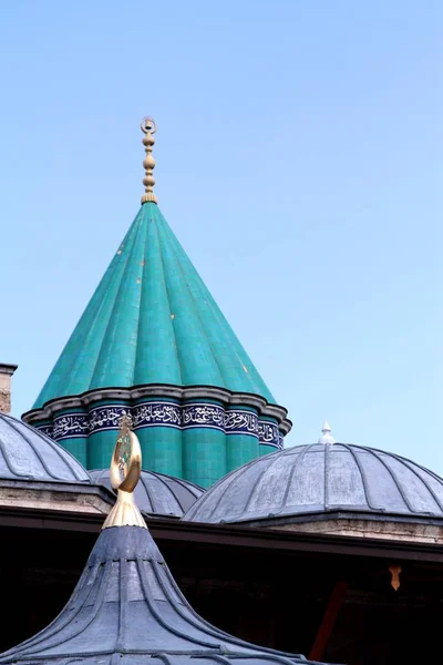 Mevlana Mosque domes,  and alems — Stock Photo, Image