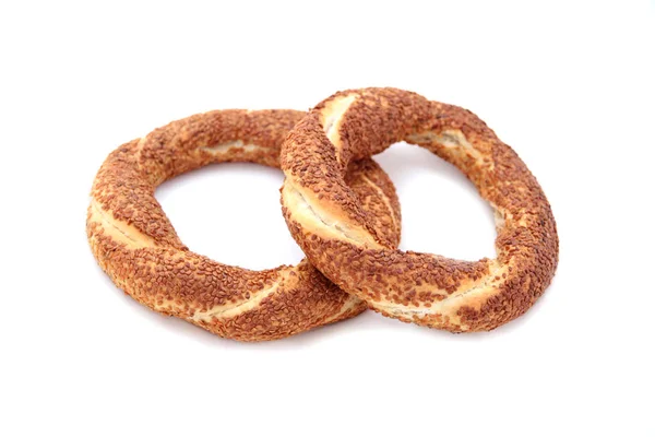 Turkiska traditionella sesam bagels. -Simit - — Stockfoto