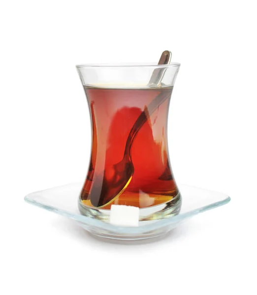 Turkiskt te i traditionellt glas — Stockfoto