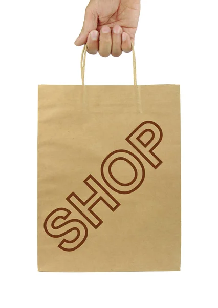 Τσάντα για ψώνια με «Κατάστημα» κείμενο — Φωτογραφία Αρχείου
