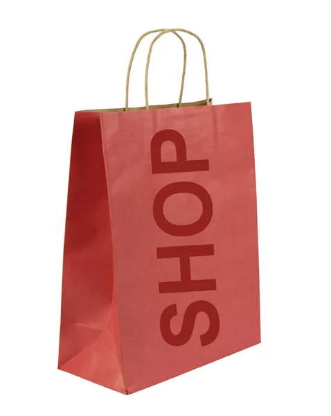 Boodschappentas met "Shop" tekst — Stockfoto