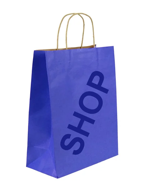"Shop" metin ile alışveriş çantası — Stok fotoğraf