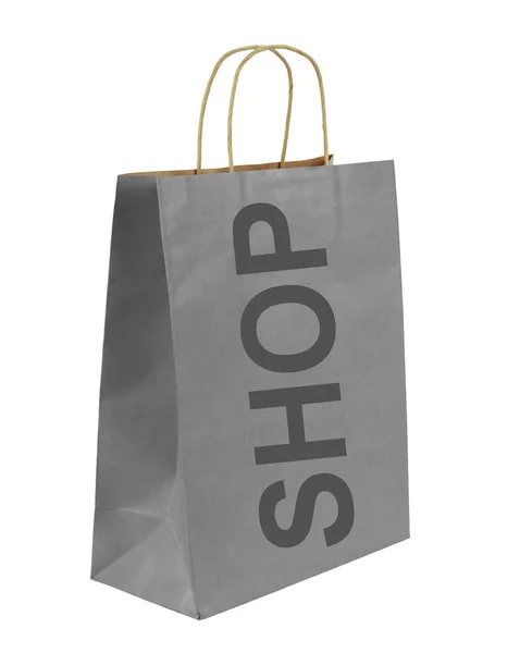 「ショップ」テキスト付きショッピング バッグ — ストック写真