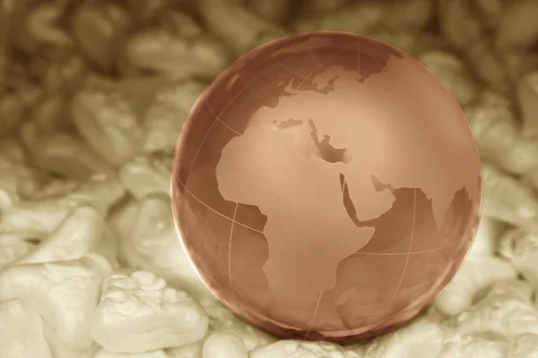 Brown Crystal globe — Stock Photo, Image