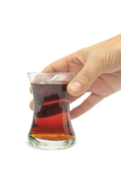 Turkiskt te med traditionell te glas. — Stockfoto