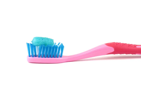 Toothbrush with blue tooth paste — Stock Photo, Image