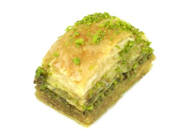 Yeşil fıstık fındık ile lezzetli Türk baklava.