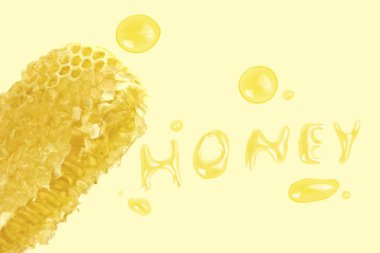 Petek ve damla (bal) metin ile