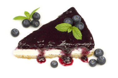 Lezzetli peynir pasta ile bulueberry .