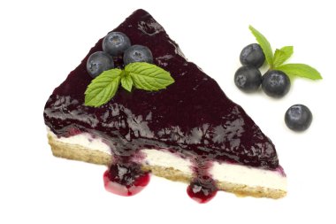 Lezzetli peynir pasta ile bulueberry .