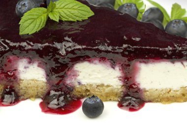 Lezzetli peynir pasta ile bulueberry .