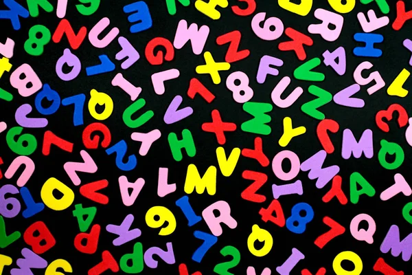 Letras coloridas e números — Fotografia de Stock