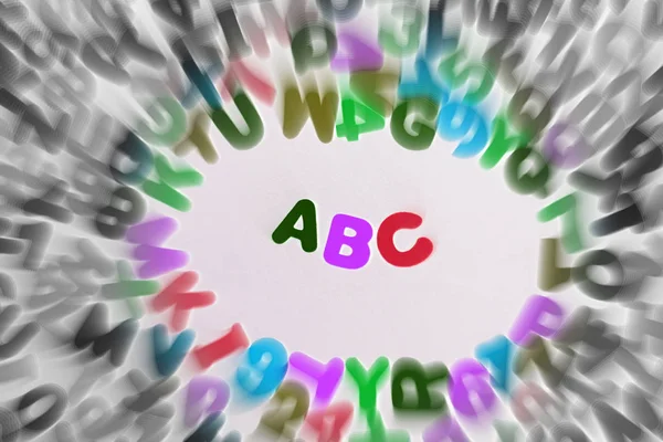 Colorful letters and numbers with zoom effect — Stock Photo, Image