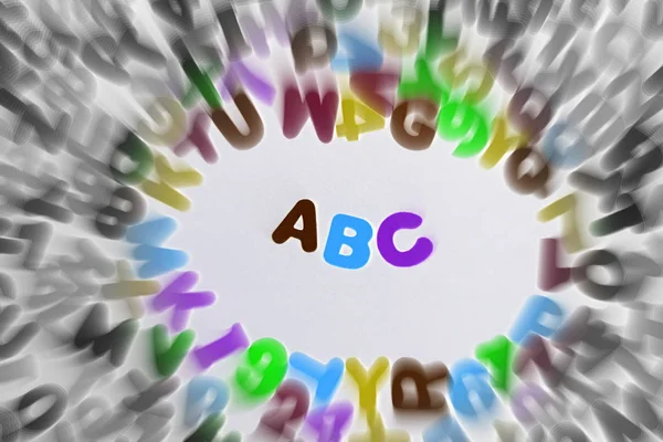 Colorful letters and numbers with zoom effect — Stock Photo, Image