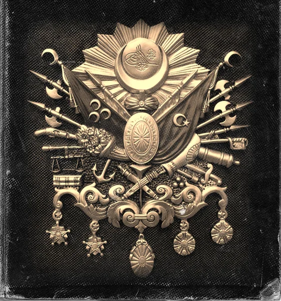 Worn photo paper look image of Ottoman Empire Emblem, ( Old Turkish Symbol ) — ストック写真