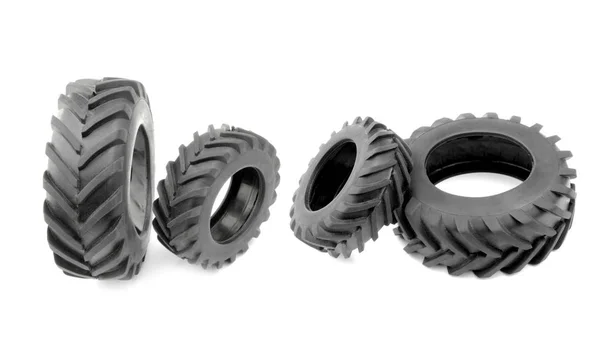 Černá Traktorové pneumatiky — Stock fotografie