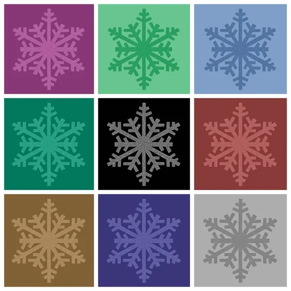 Iconos de copo de nieve coloridos —  Fotos de Stock