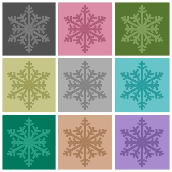 Iconos de copo de nieve coloridos —  Fotos de Stock