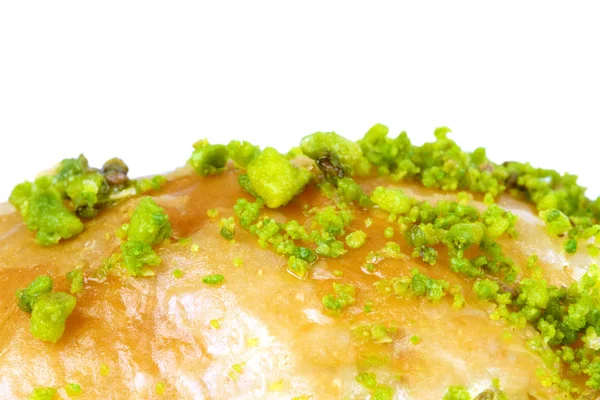 Вкусная турецкая пахлава с зелеными фисташковыми орехами . — стоковое фото
