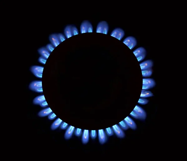 Natural gas blå flames — Stockfoto