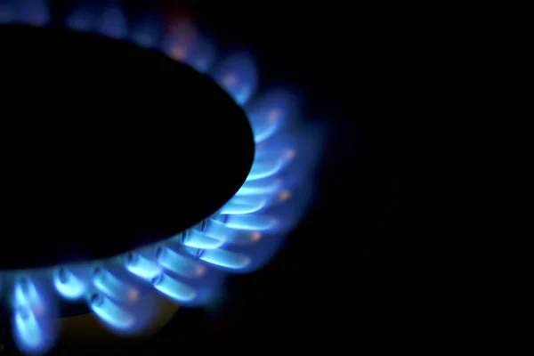 Gás natural chamas azuis — Fotografia de Stock