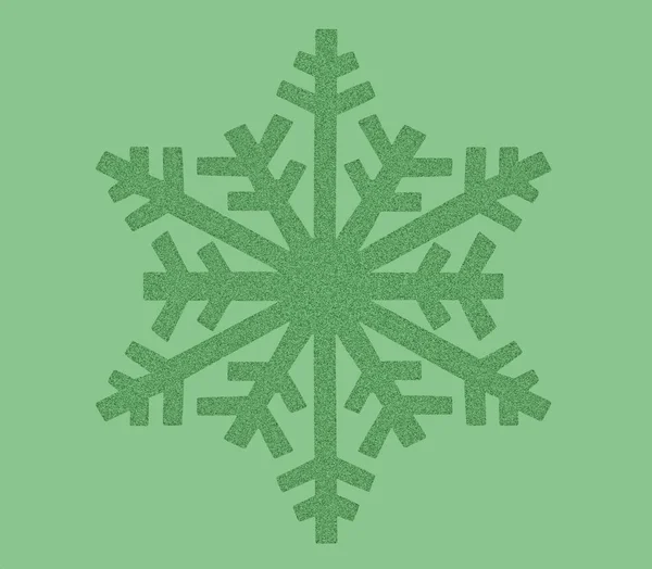 Ikona zielony śnieżynka — Zdjęcie stockowe