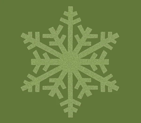 Icono de copo de nieve verde —  Fotos de Stock