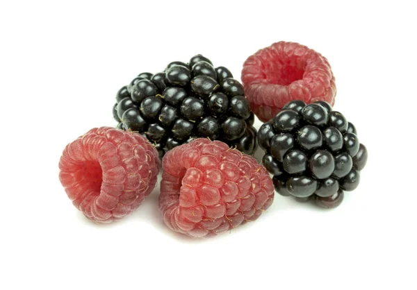 Delicious raspberry and blackberry — Stock Photo, Image