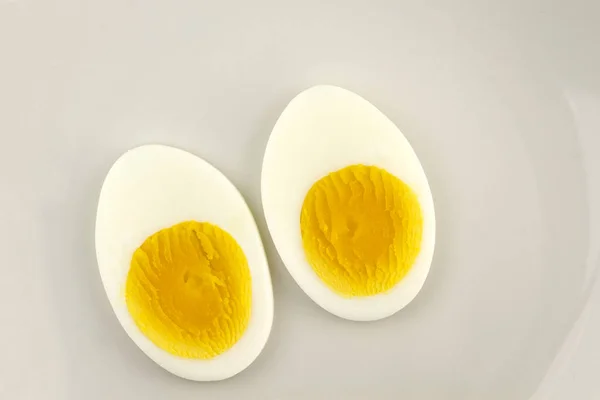 Boiled eggs sliced — Stock Photo, Image
