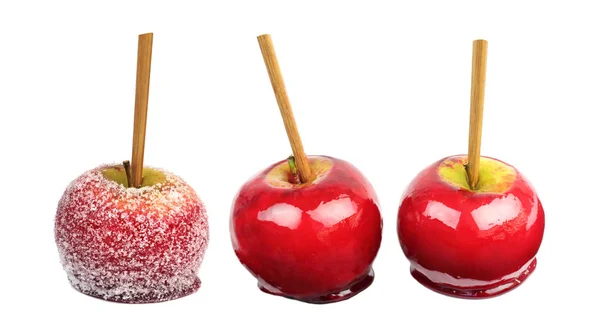 りんご飴と砂糖漬けのリンゴ飴 — ストック写真