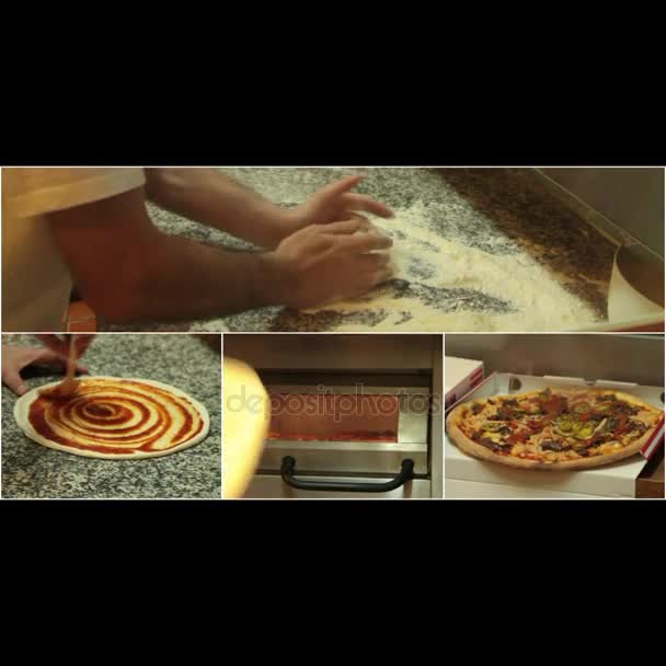 Leckere Pizza backen — Stockvideo