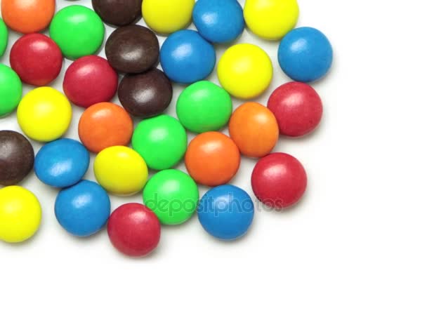 Colorful dragee candies — Stock Video