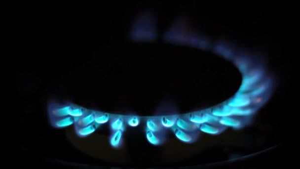 Llamas azules de gas natural — Vídeos de Stock