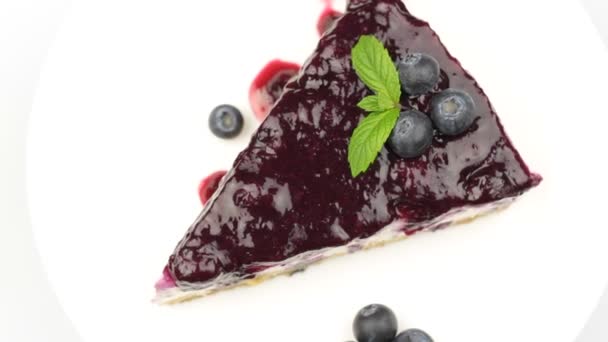 蓝莓奶酪蛋糕 - （曼哈顿风格 ) — 图库视频影像