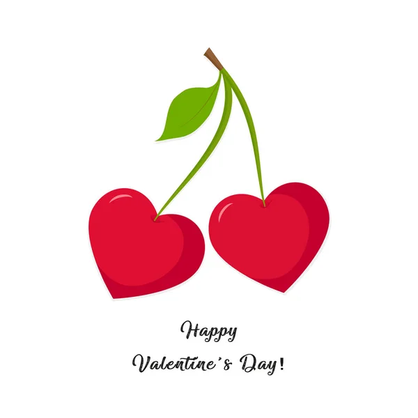 День Святого Валентина, вишня — стоковый вектор