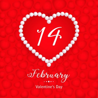 Sevgililer günü, 14 Şubat, kalpleri ve inci