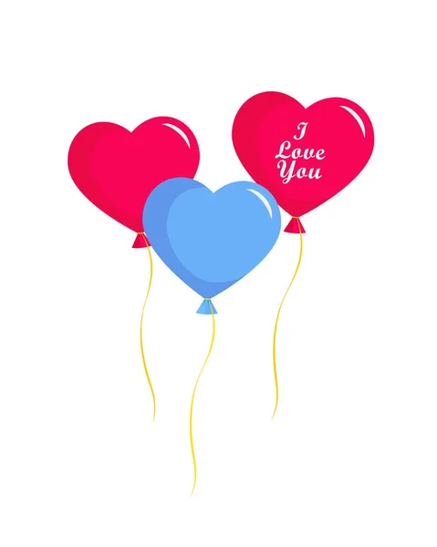 Valentinky den, balónky srdce — Stockový vektor