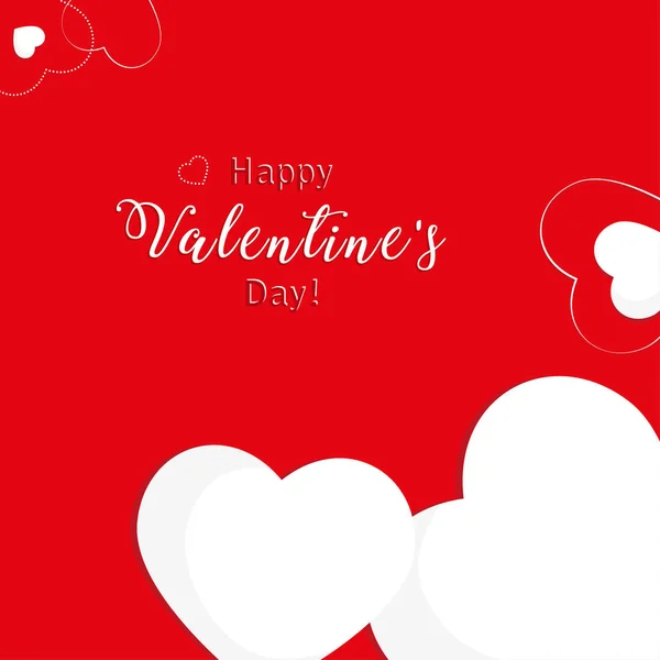 Šťastný Valentines den, červená karta — Stockový vektor