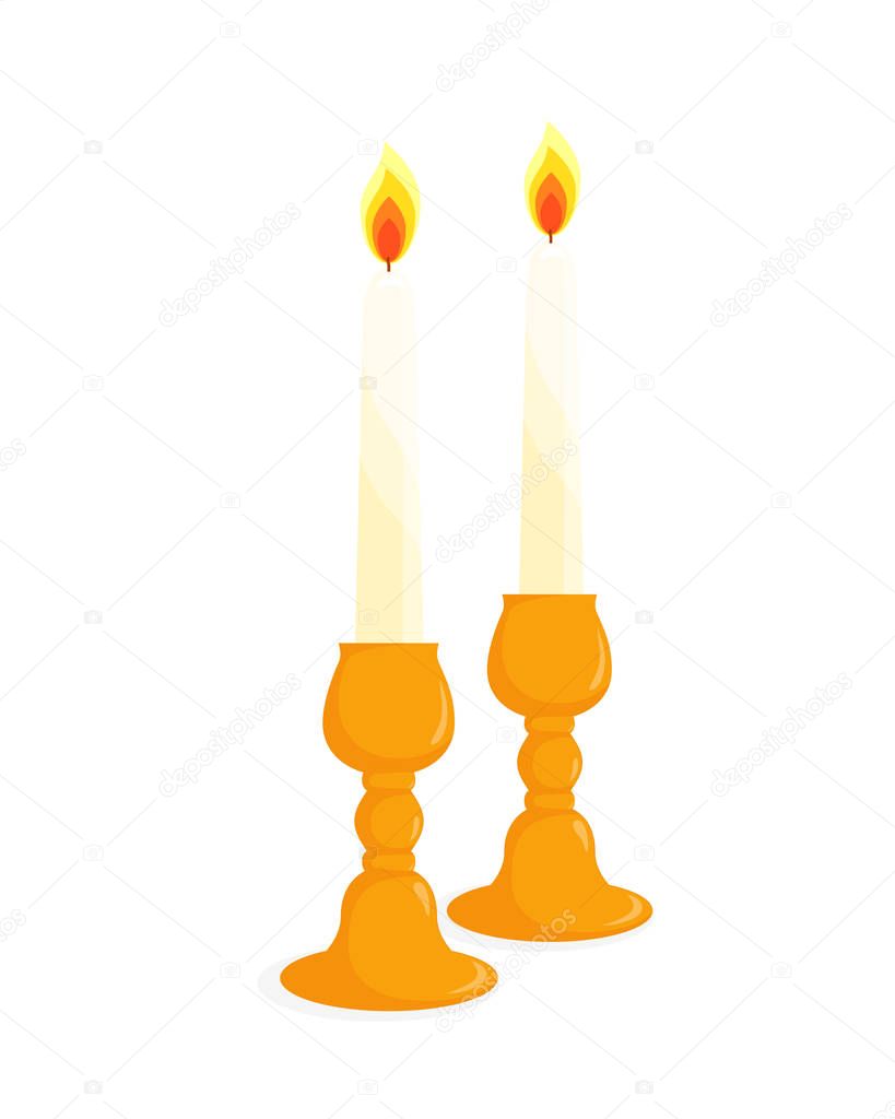 Two candlesticks with candles