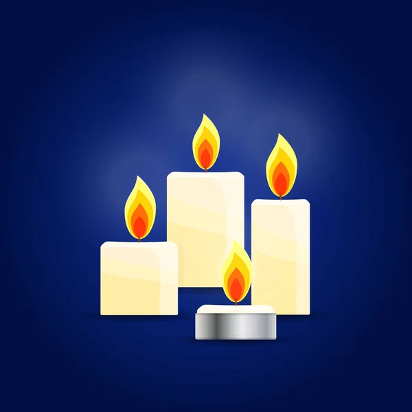 Set di candele accese — Vettoriale Stock