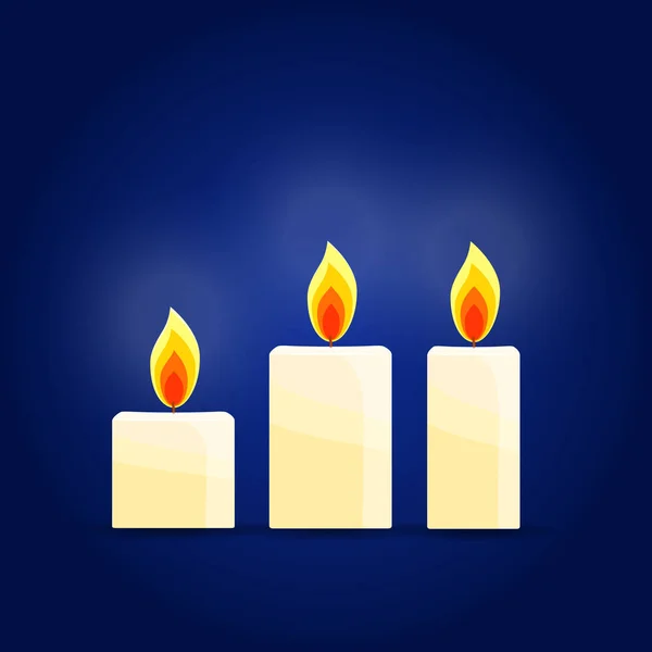 Set di candele accese — Vettoriale Stock