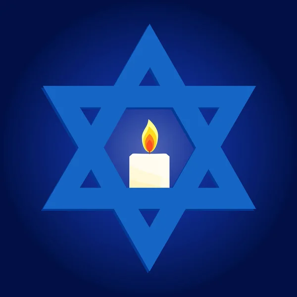 İsrail Anma Günü, Yom Hazikaron, Davut Yıldızı — Stok Vektör