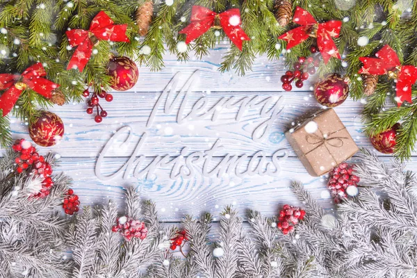 Christmas composition. Christmas, winter, new year concept. Top view — Stock Photo, Image