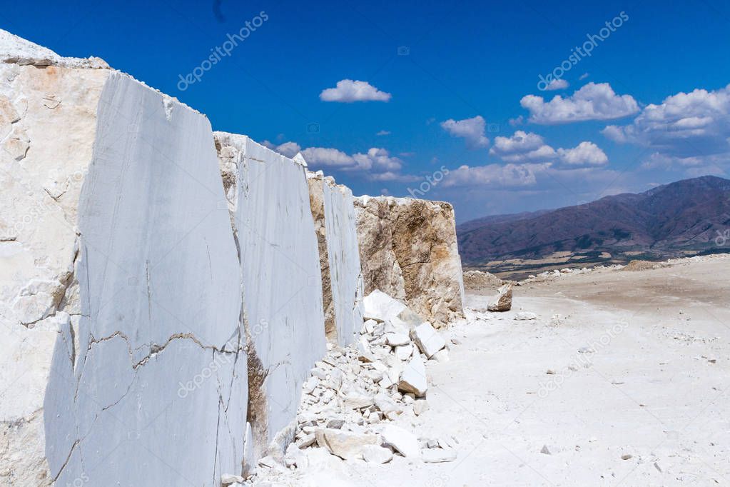 quarry of white marble