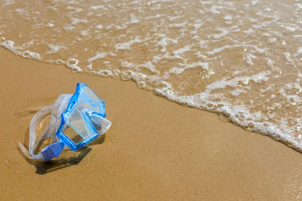 Badmasken Sandstranden Dykning — Stockfoto