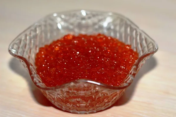 Caviar Salmão Vermelho Servido — Fotografia de Stock