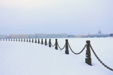Rusya, St. Petersburg, dolgu Peter ve Paul Fortress karla kaplı